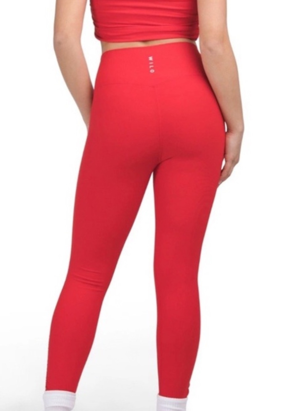 WILO The Label High-Rise Red Sculpting Ribbed Leggings Women’s Size Large NWOT